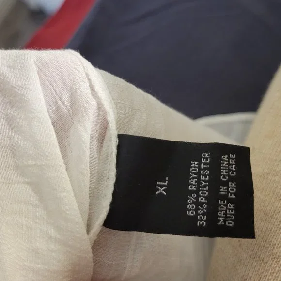 A. Byer Off Shoulder Ombré Blouse 3/4 Sleeves Lightweight Blue White Size XLarge - Picture 10 of 11